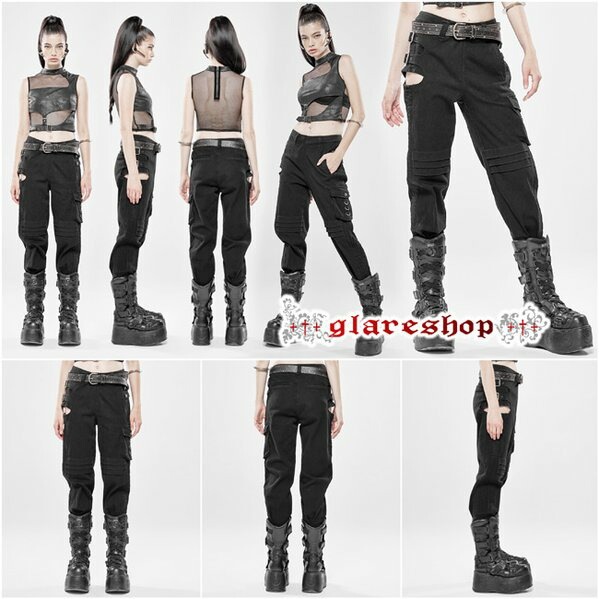 Glareshop グレアショップ 公式ストア ゴスロリ Glareshop グレアショップ Xs 4xl Px439 スチームパンク オーバーオール ロング パンツ カーゴパンツ 黒 レディース ゴスロリ ゴシック パンク ロック ファッション スチームパンク ヴィジュアル系 V系 モード