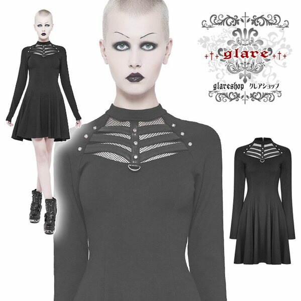 Glareshop グレアショップ 公式ストア ゴスロリ Glareshop グレアショップ S L 2xl Wx311 ゴシック 長袖 ワンピース 黒 レディース ゴスロリ ゴシック パンク ロック ファッション スチームパンク ヴィジュアル系 V系 モード系 コスプレ ステージ 衣装 服