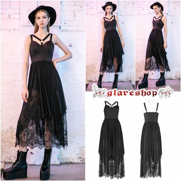 Glareshop グレアショップ 公式ストア ゴスロリ Glareshop グレアショップ Xs 4xl Wx478 モード系 ゴシックスタイル レース ロング ドレス ワンピース 黒 レディース ゴスロリ ゴシック パンク ロック ファッション スチームパンク ヴィジュアル系 V系