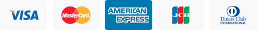 VISA、MASTER、アメックス、JCB、ダイナース