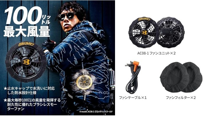 バートル AIRCRAFY ファンユニット AC08-1