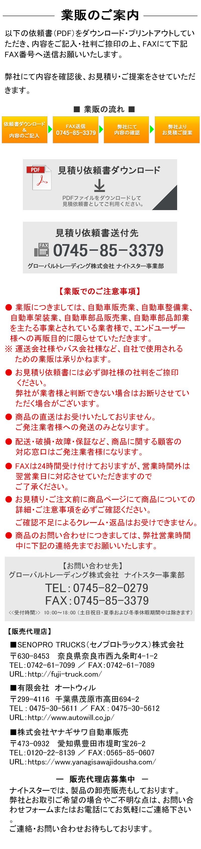 業販のご案内
