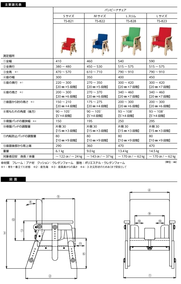 タカノ 姿勢保持椅子 バンビーナチェア-福祉発明品ショップ本店