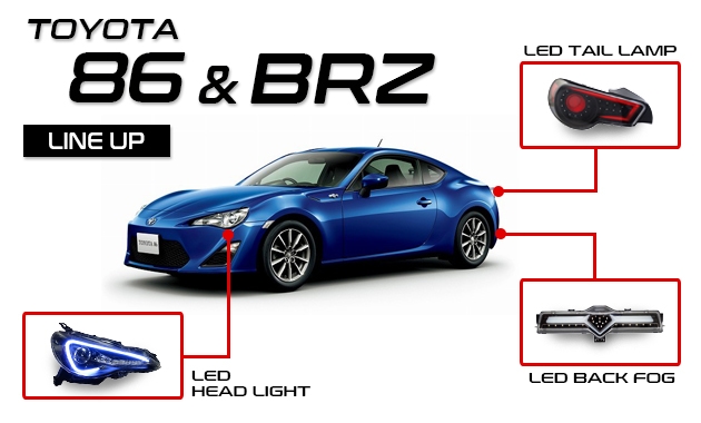 トヨタ ZN6 86 ハチロク BRZ ウインカーLED内蔵 CCFLイカリングプロジェクターヘッドライトV1（ブラック）