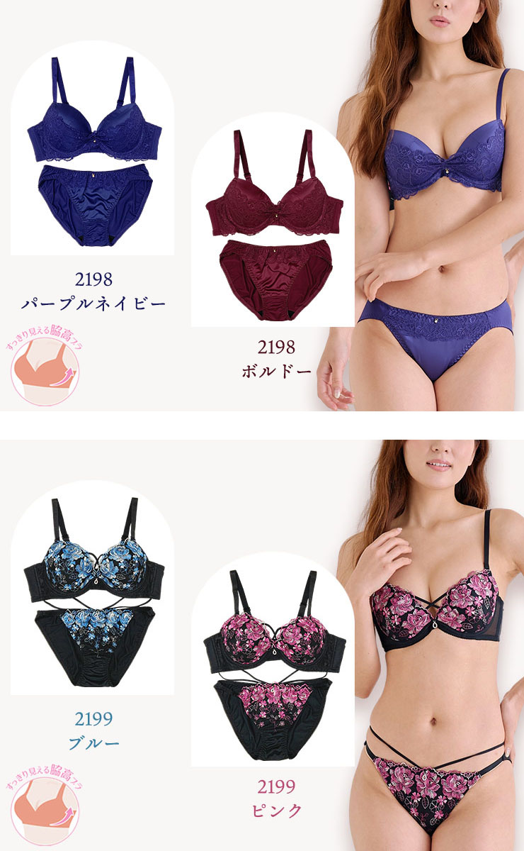 ブラジャー＆ショーツセット（Hカップ・アンダー70/75/80/85/90/95/100