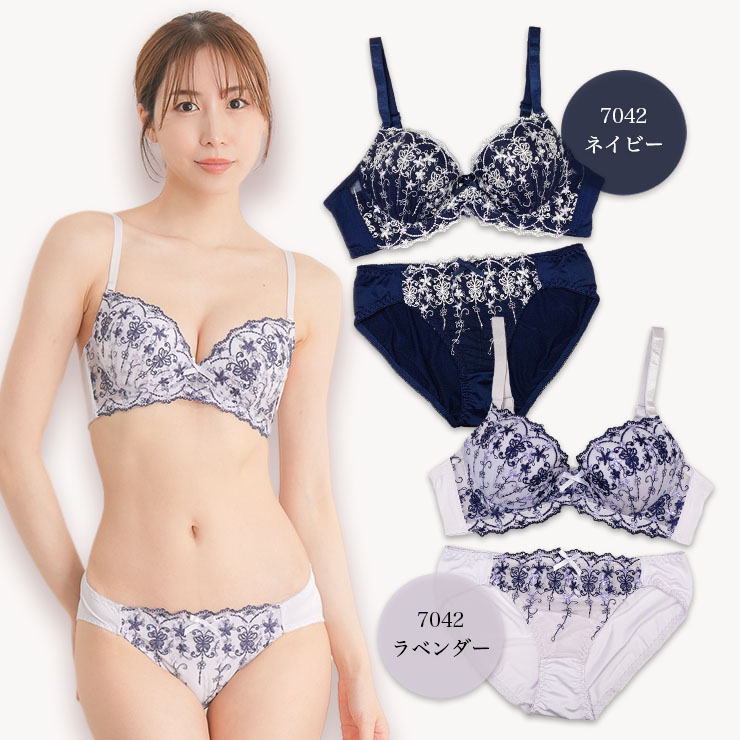 ソフトワイヤー×脇高ブラジャー＆ショーツセット（Eカップ・アンダー80