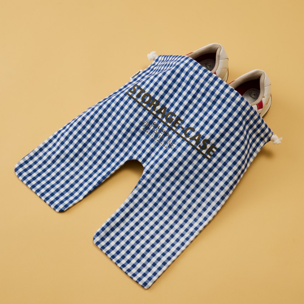 ギンガム！バミューダパンツ風シューズバッグ