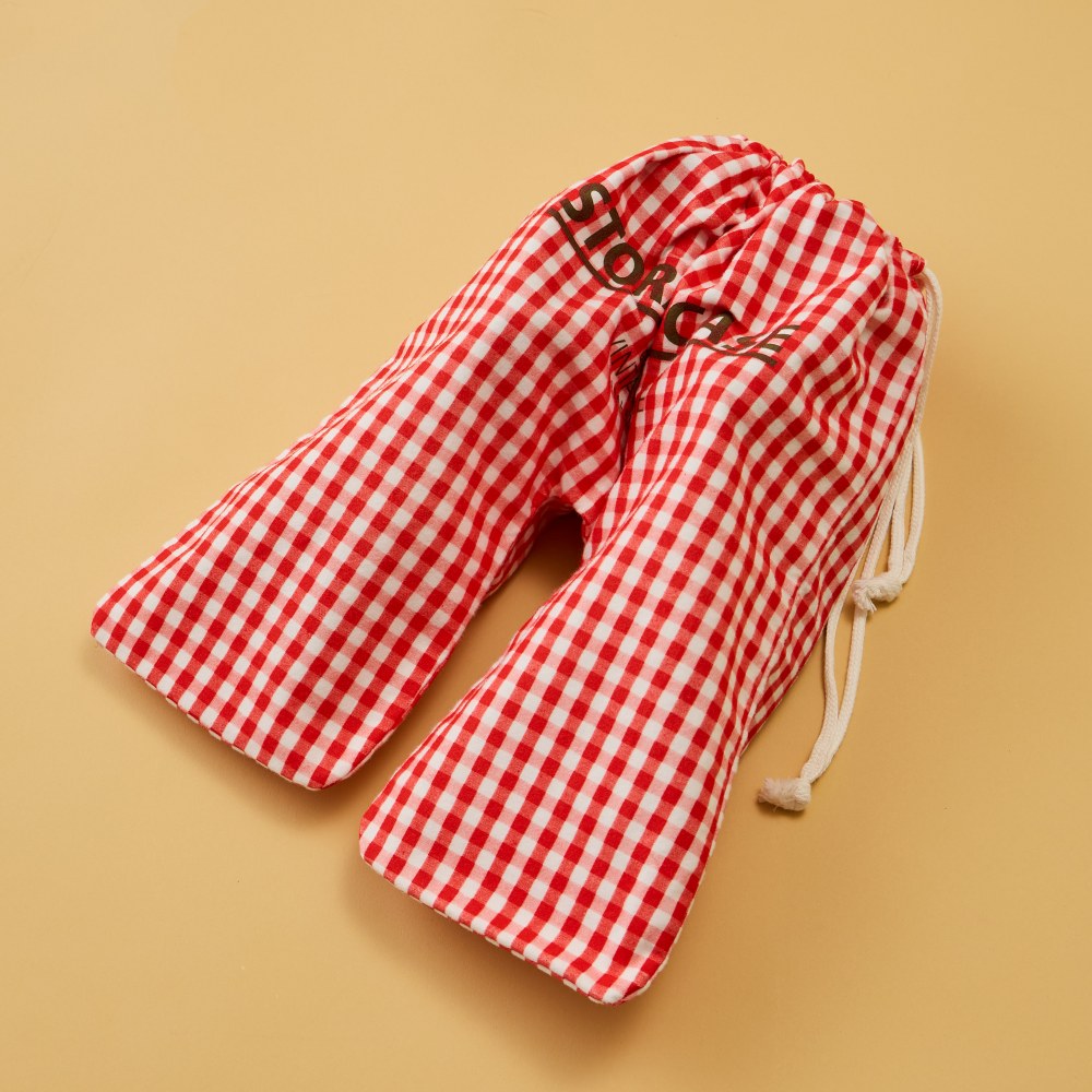 ギンガム！バミューダパンツ風シューズバッグ