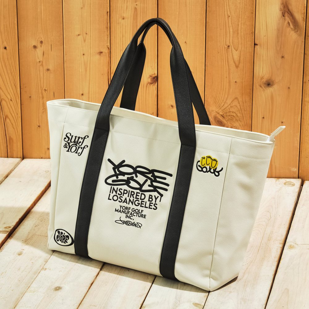 YORF＞ロゴ刺繍ビッグトートバッグ【存在感のあるグラフィック刺繍が