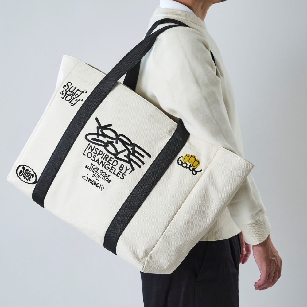 ＜YORF＞ロゴ刺繍ビッグトートバッグ