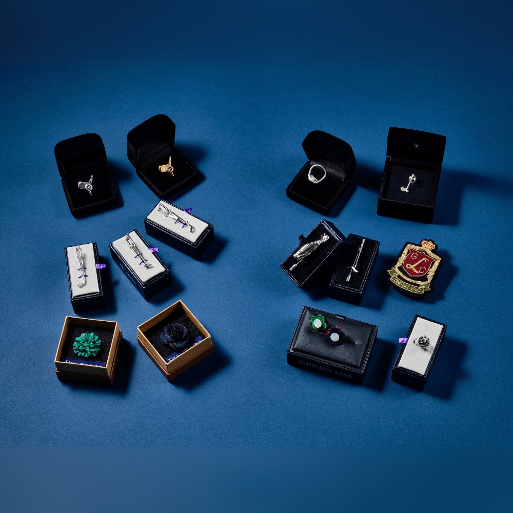 ダイヤ入り!! ゴルフクラブピンブローチ