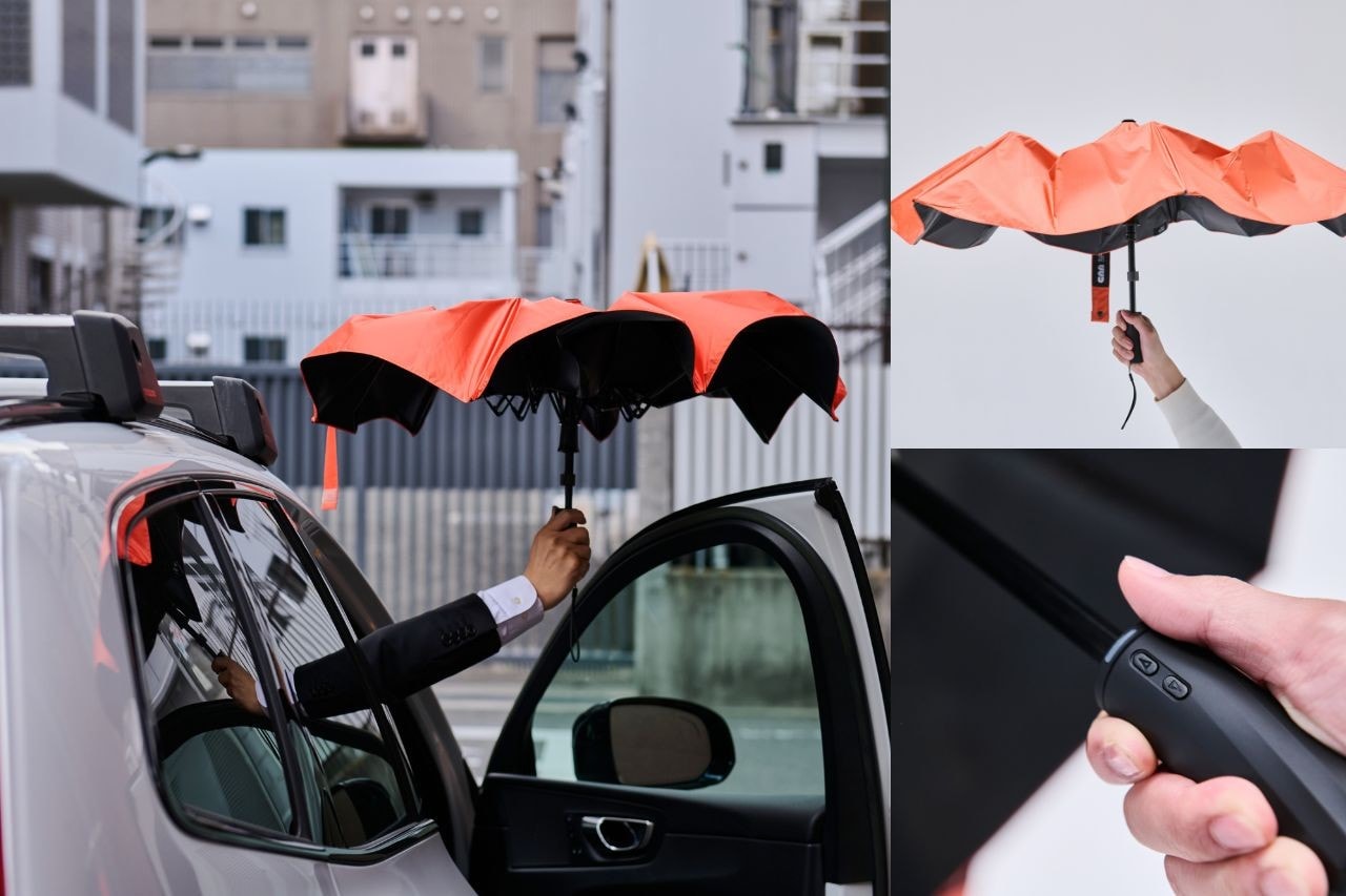 手元のボタンを押すだけ！片手で傘の開閉ができる「電動傘CAN」が新登場