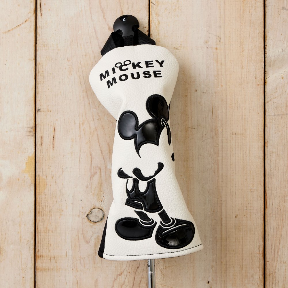 ディズニー] モノクローム・ミッキーデザインヘッドカバー(DR用・FW用