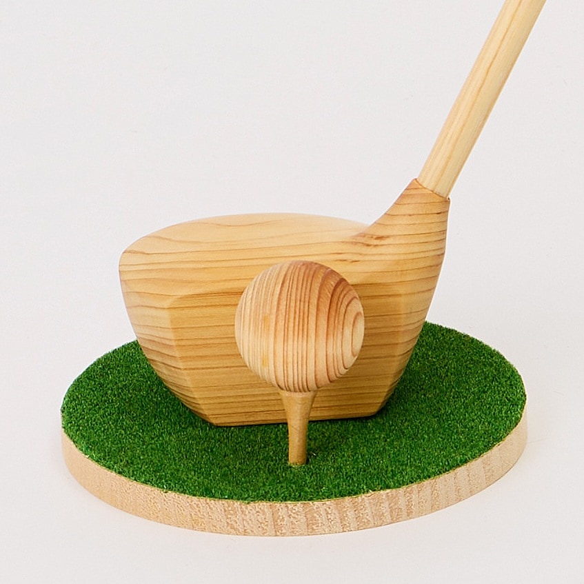 メモリアルゴルフクラブ【ゴルフ愛好家へ贈る、檜のゴルフクラブオブジェ】