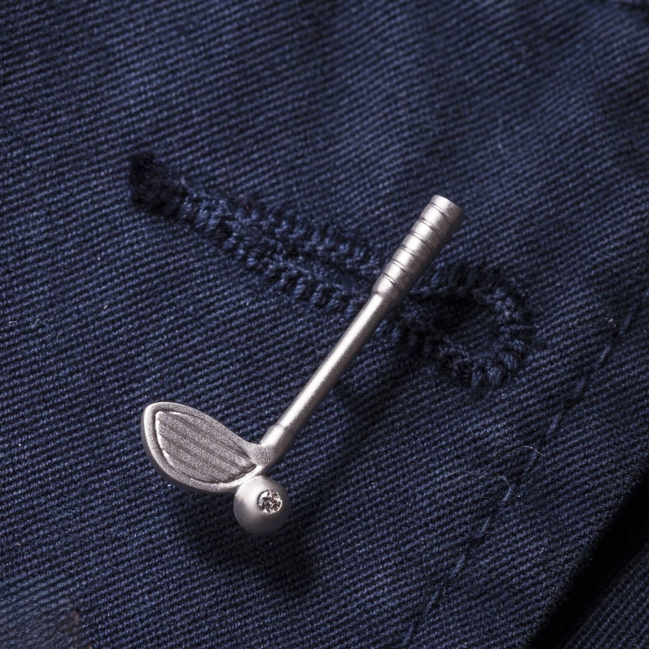 ダイヤ入り!! ゴルフクラブピンブローチ