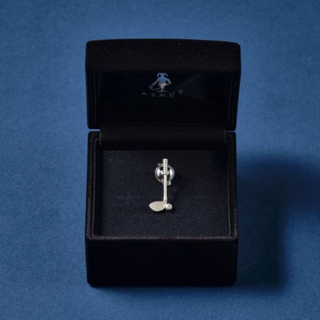 ダイヤ入り!! ゴルフクラブピンブローチ