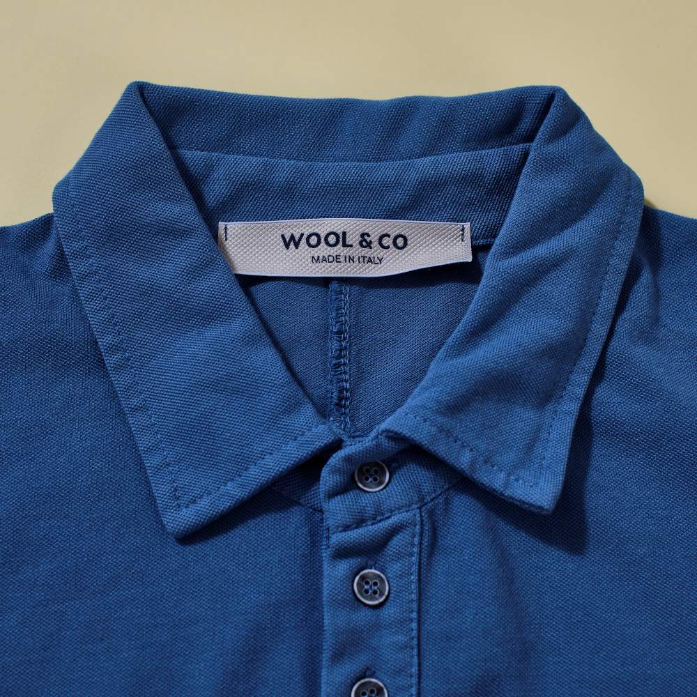 WOOL＆CO イタリア製コットン鹿の子ポロシャツ