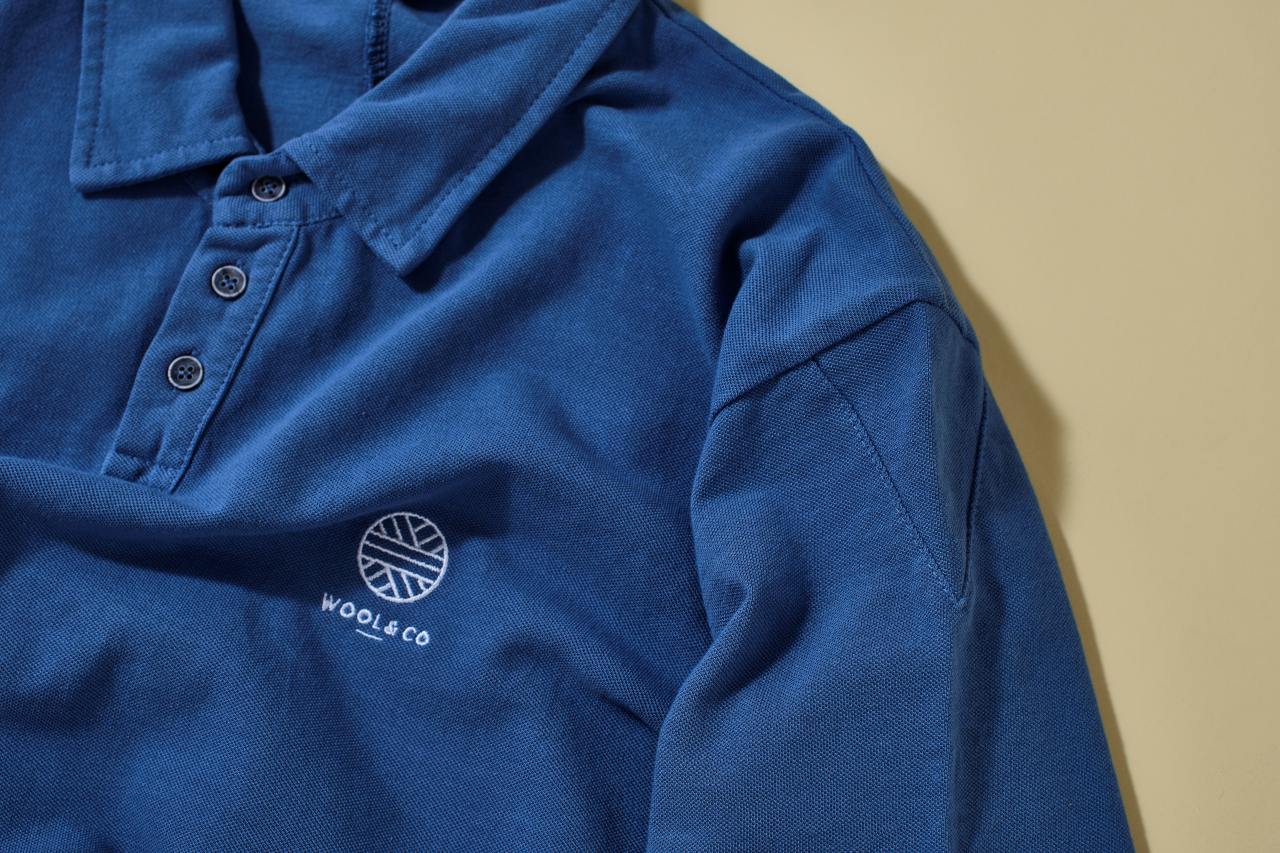 WOOL＆CO イタリア製コットン鹿の子ポロシャツ