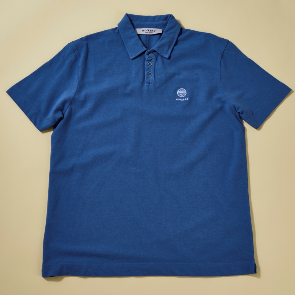 WOOL＆CO イタリア製コットン鹿の子ポロシャツ
