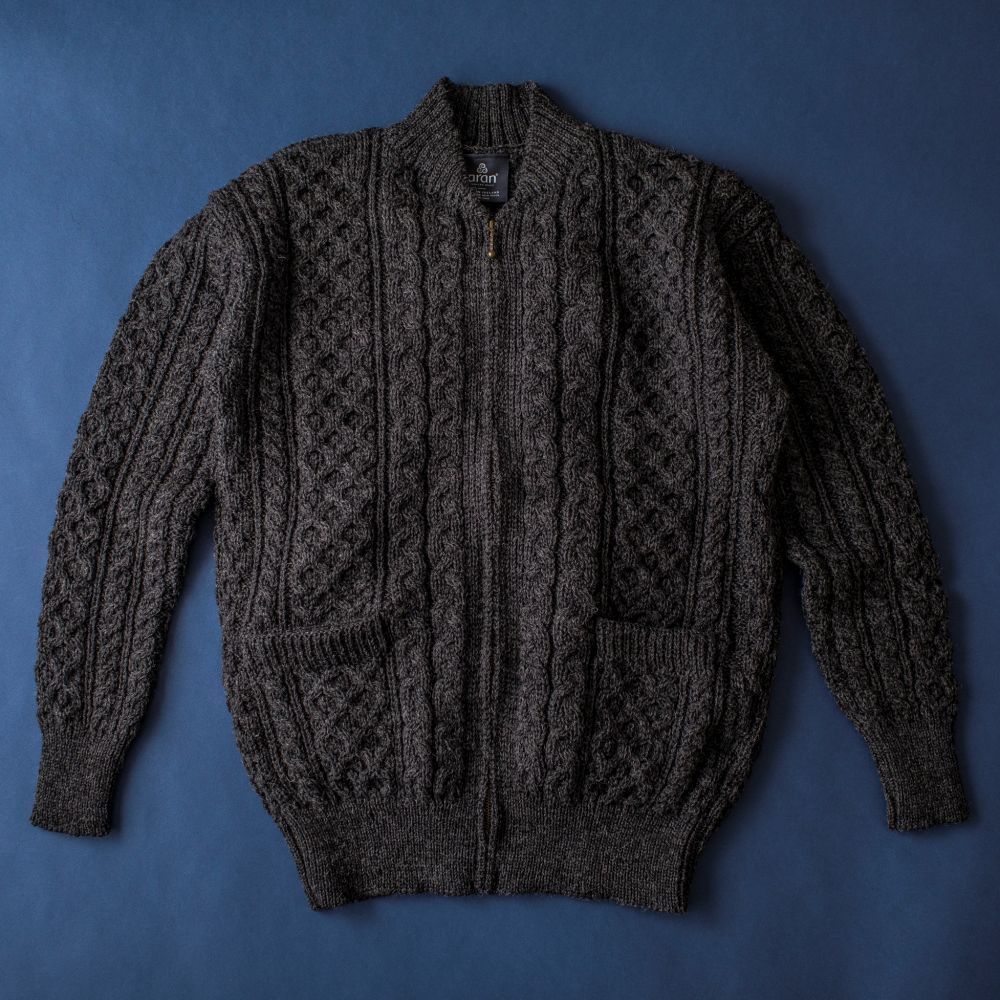 Aran Woollen Mills＞フィッシャーマンVネックセーター＆ジップ