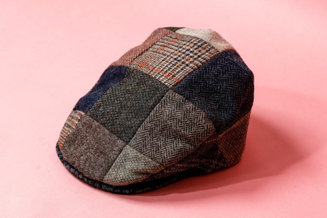 ハンナハット ウール100％ツイードキャップ＆パッチワークハンチング