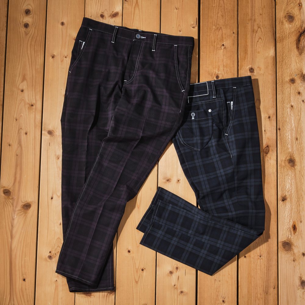 【ONO+8186】COOL DOTS・ブラックウォッチ テーパードパンツ