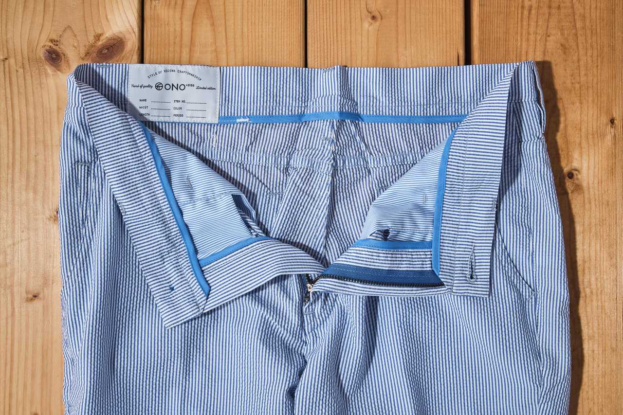 【ONO+8186】軽量綿混サッカー・Dot Air テーパードパンツ