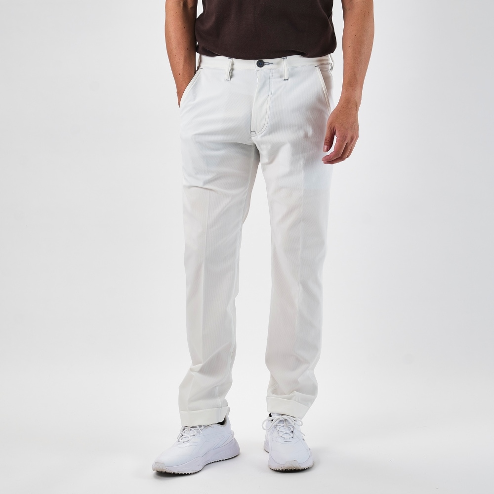 【ONO+8186】二重織り遮熱ストライプ・テーパードパンツ