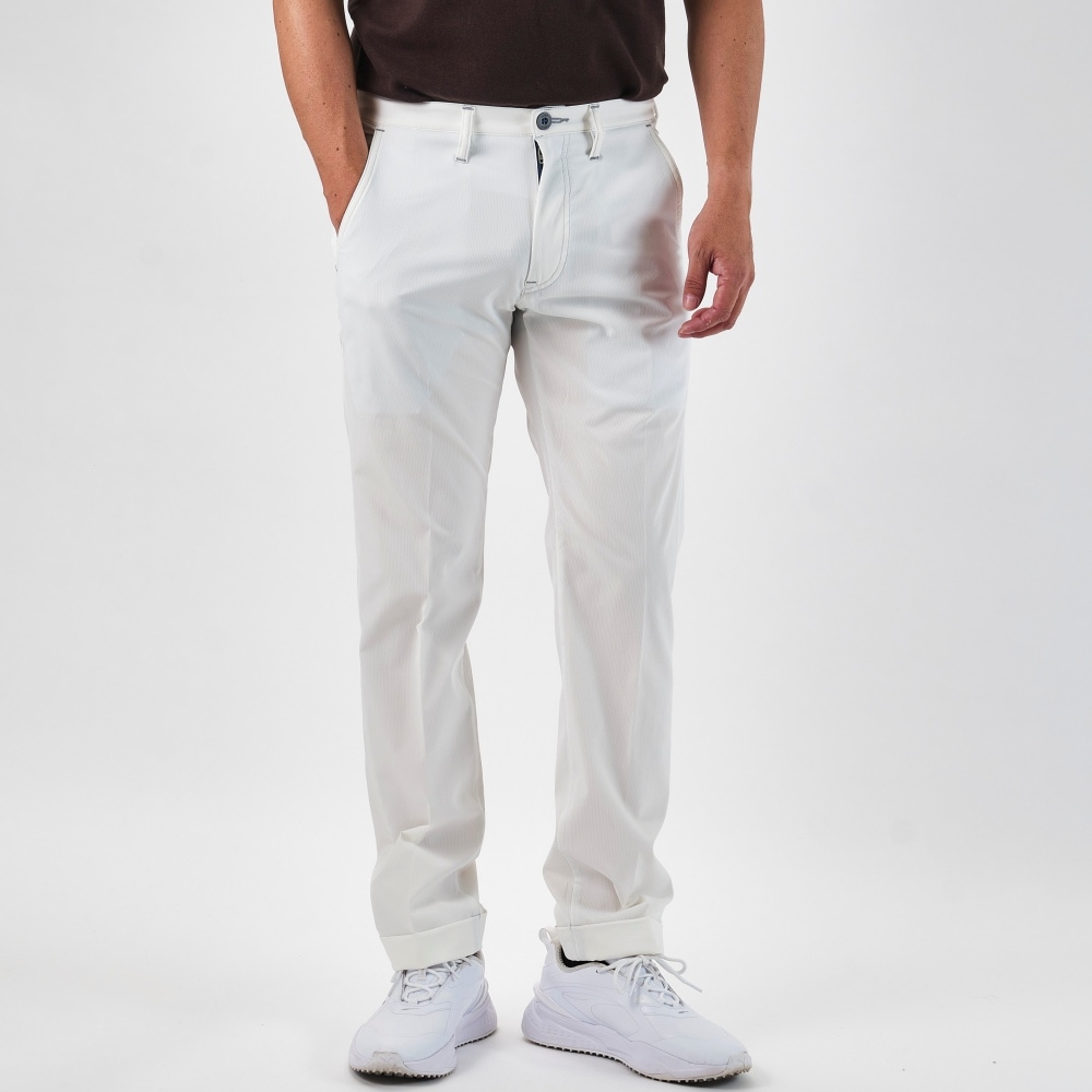 二重織り遮熱ストライプ・テーパードパンツ