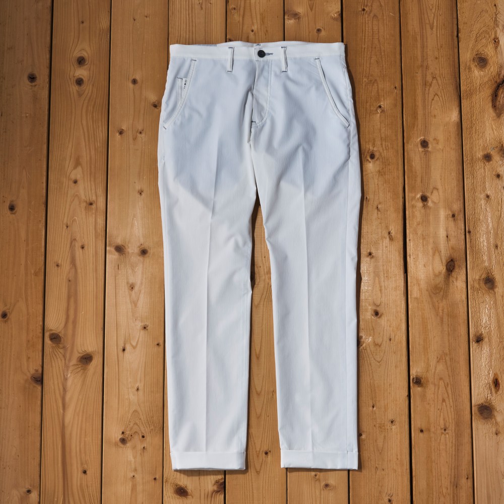 二重織り遮熱ストライプ・テーパードパンツ