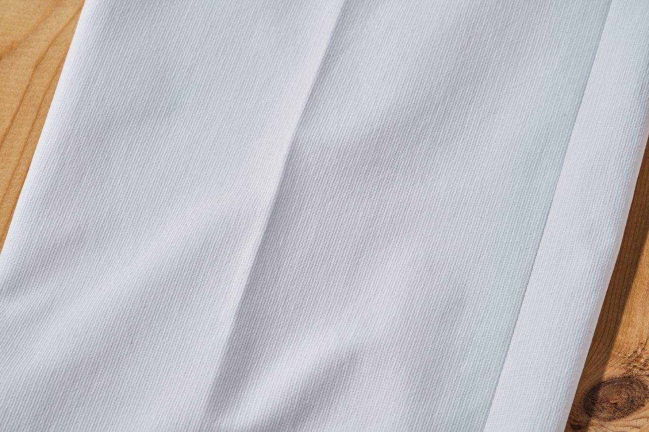 二重織り遮熱ストライプ・テーパードパンツ