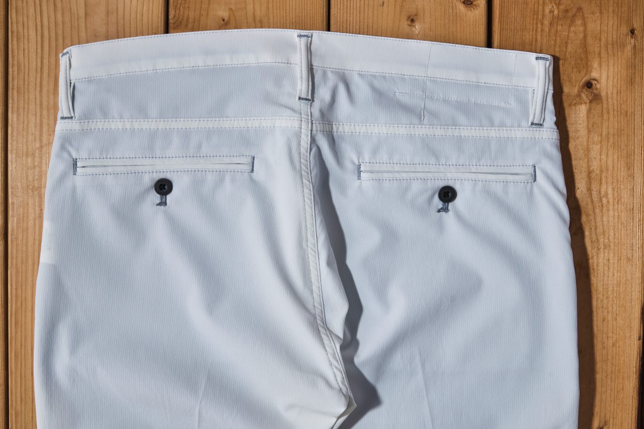 二重織り遮熱ストライプ・テーパードパンツ