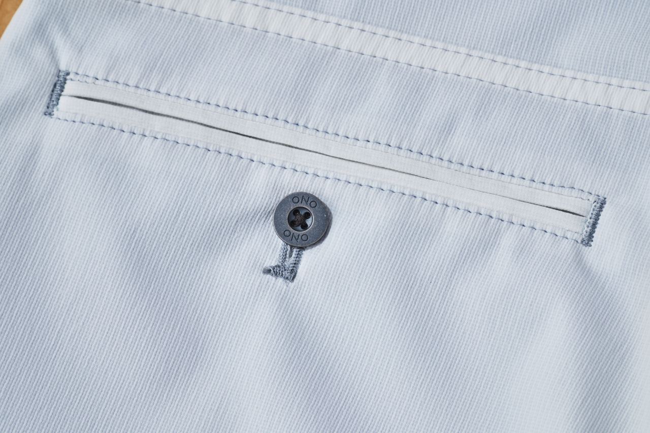 二重織り遮熱ストライプ・テーパードパンツ