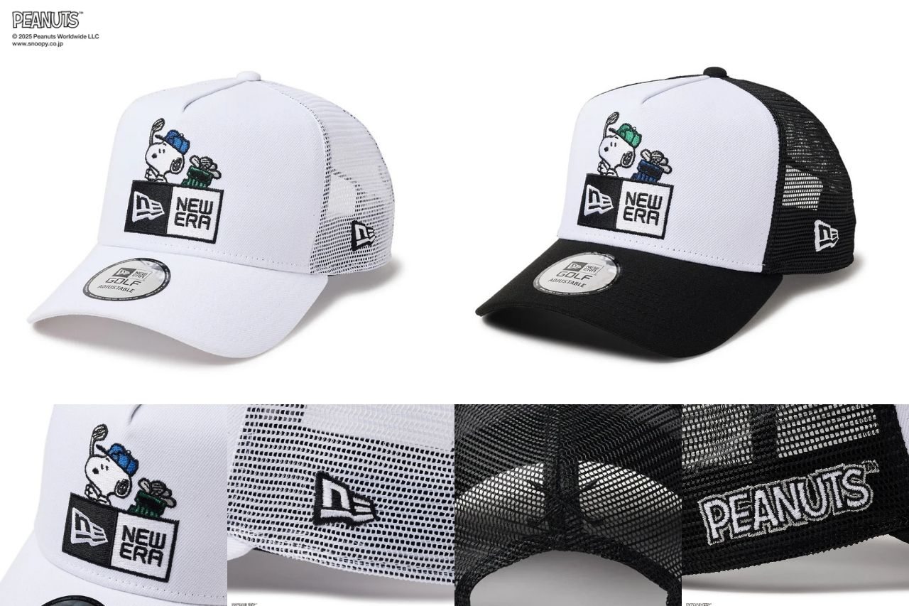 【NEWERA GOLF】9FORTY A-Frame トラッカー PEANUTS ピーナッツ ボックスロゴ