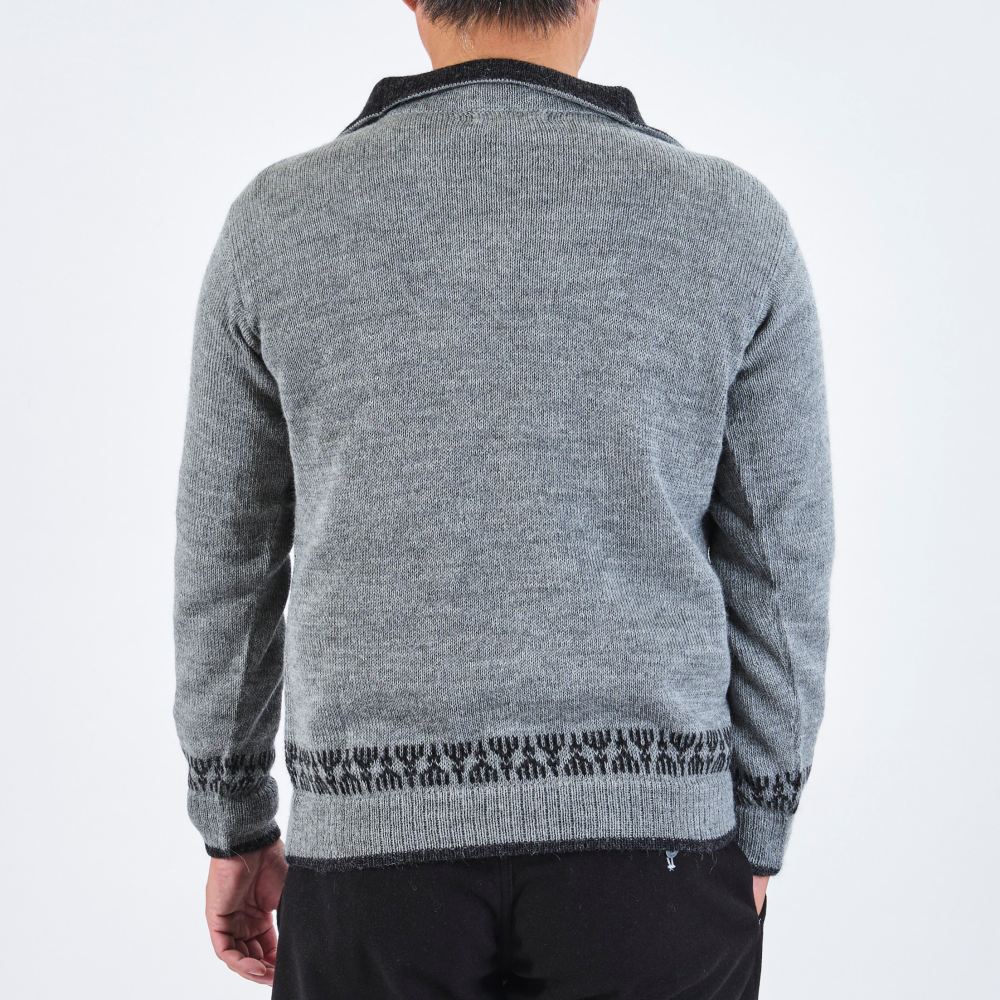 アルパカ100％編み込みセーターM