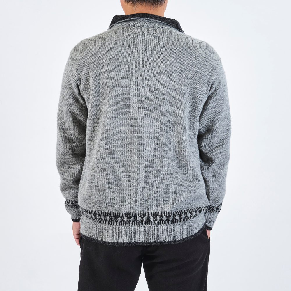 インポートハウス　アルパカ100％ゴルフ柄ハーフジップセーター