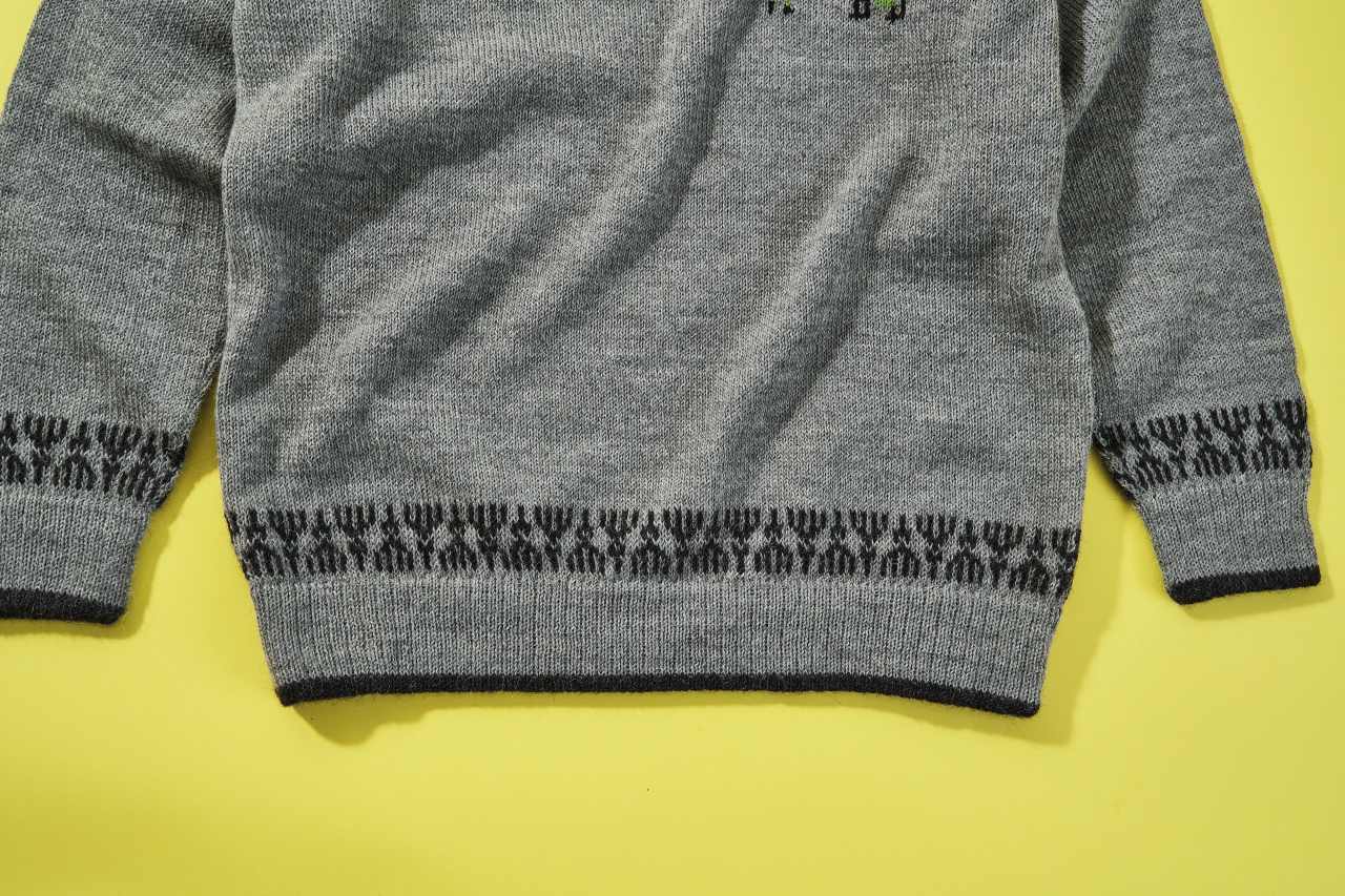インポートハウス　アルパカ100％ゴルフ柄ハーフジップセーター