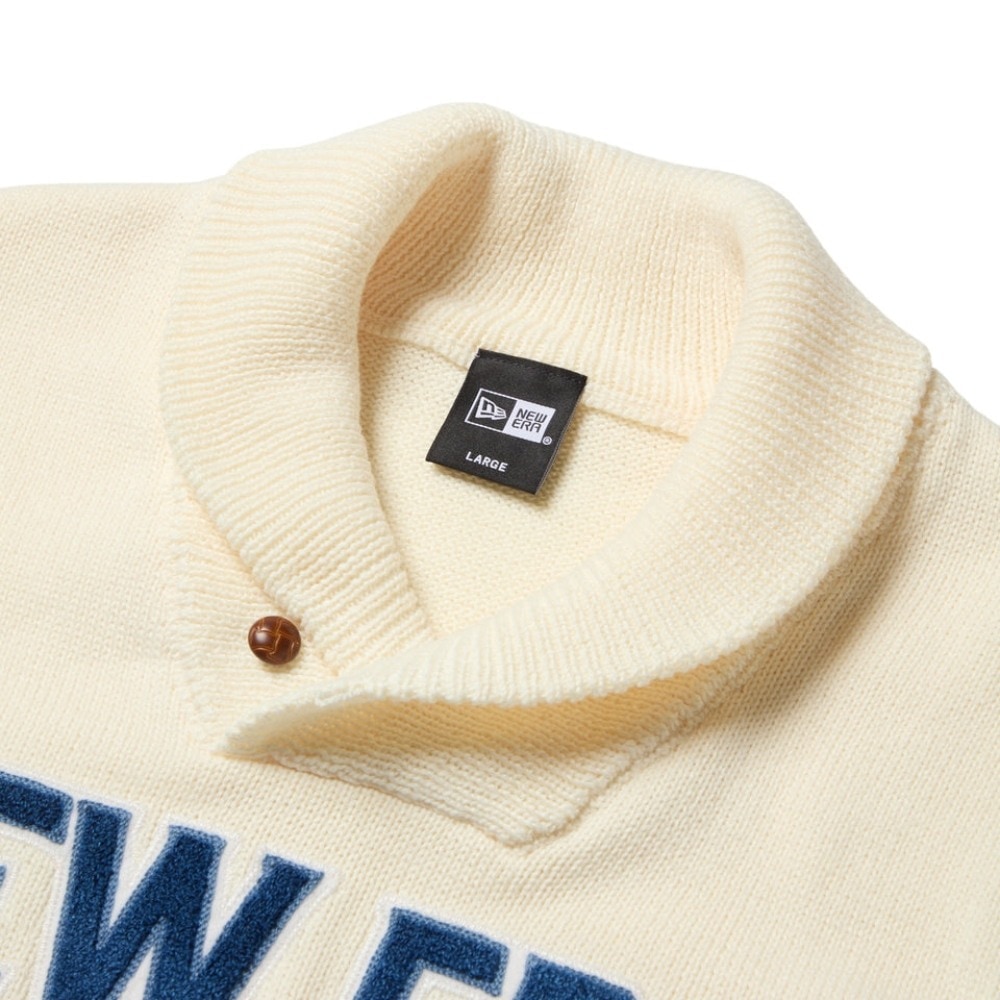 NEW ERA GOLF】ショールカラーニット【立体的なサガラ刺繍ロゴが映える