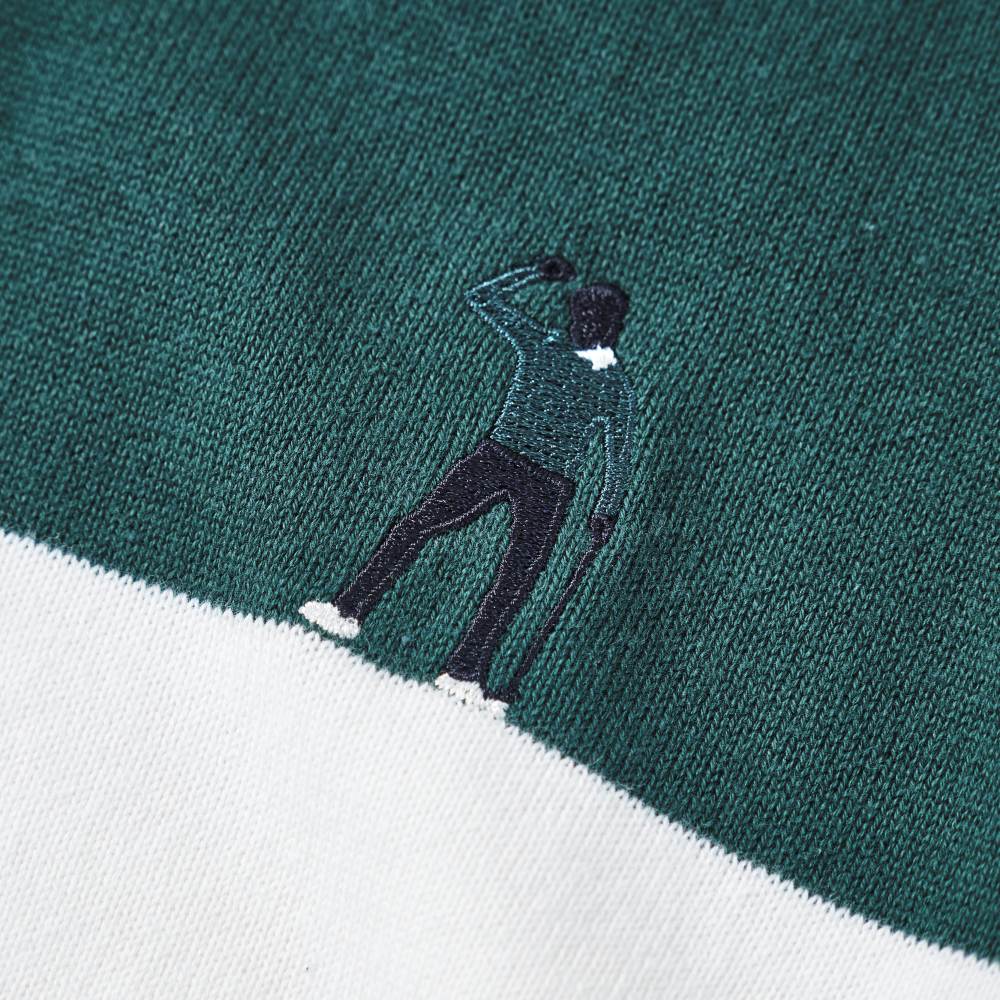 SEVE シルエットロゴ入り コットンゴルフセーター