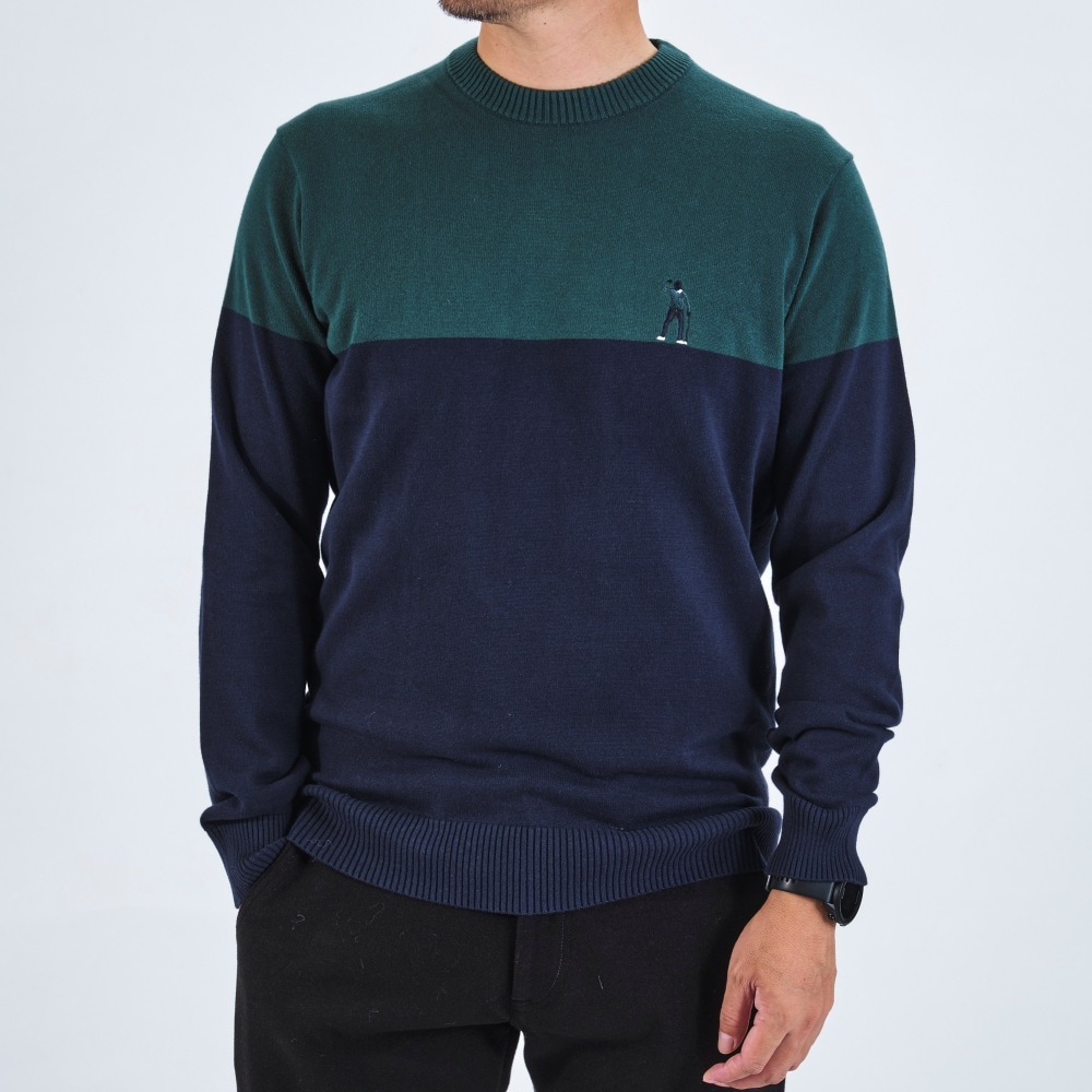 SEVE シルエットロゴ入り コットンゴルフセーター