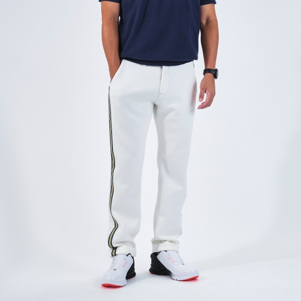 【ONO+8186】 レーヨンミックス ダンボール サイドストライプ・テーパードパンツ