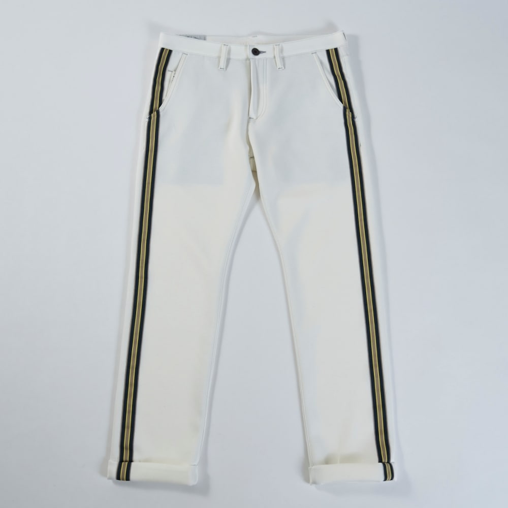 【ONO+8186】 レーヨンミックス ダンボール サイドストライプ・テーパードパンツ