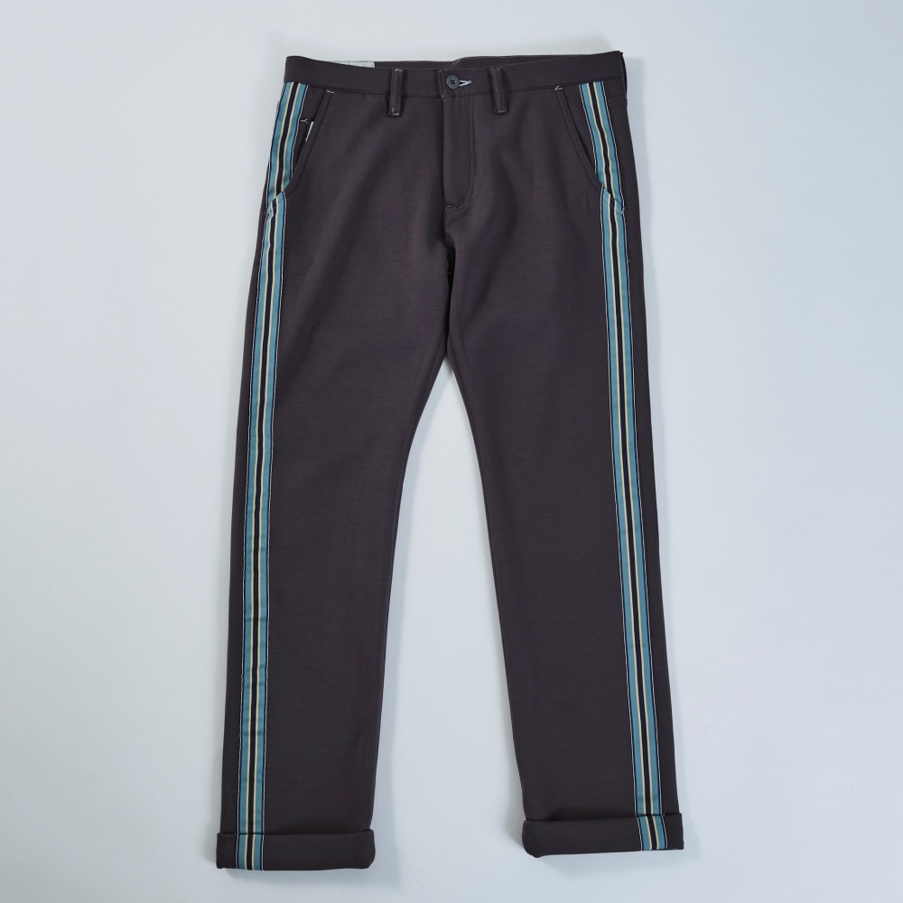 【ONO+8186】 レーヨンミックス ダンボール サイドストライプ・テーパードパンツ