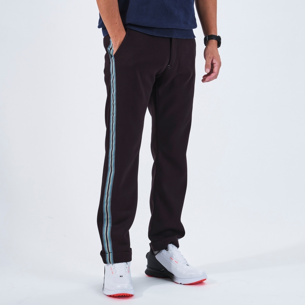 【ONO+8186】 レーヨンミックス ダンボール サイドストライプ・テーパードパンツ