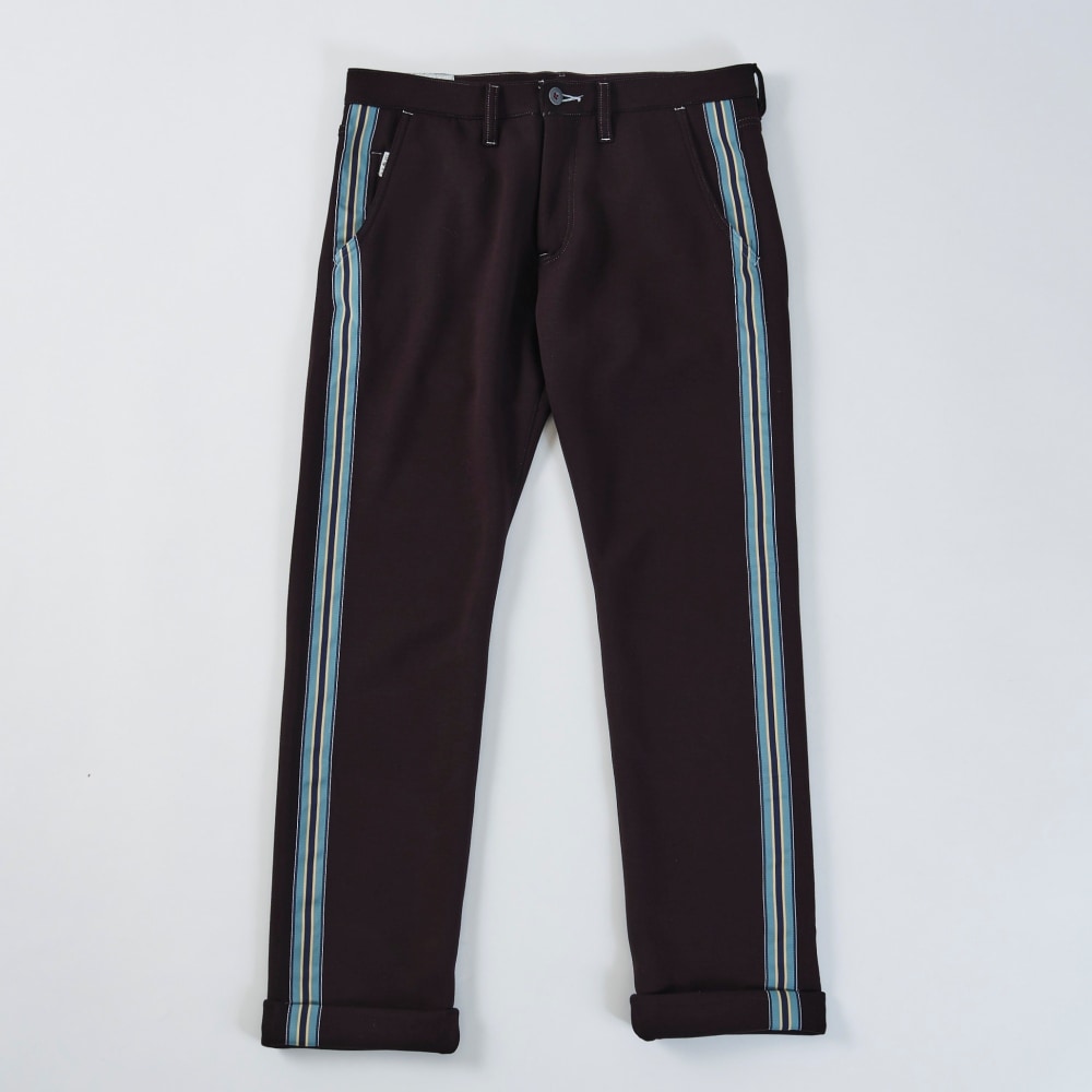 【ONO+8186】 レーヨンミックス ダンボール サイドストライプ・テーパードパンツ