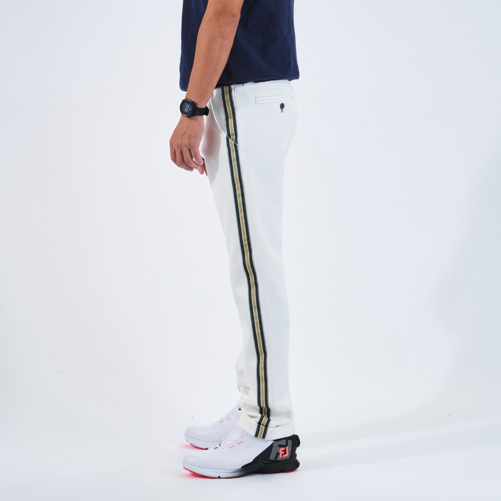 【ONO+8186】 レーヨンミックス ダンボール サイドストライプ・テーパードパンツ