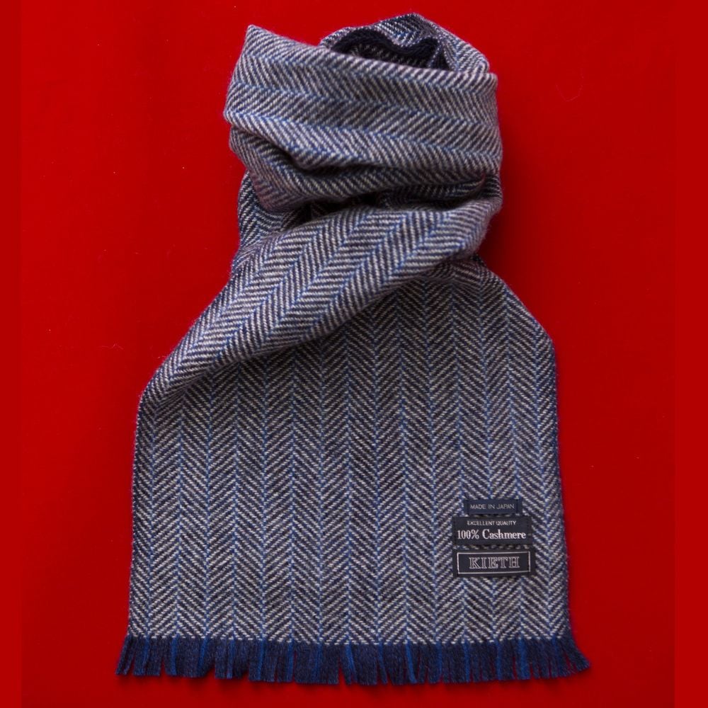 KIETH(キース) 日本製ネップヘリンボーンカシミアマフラー