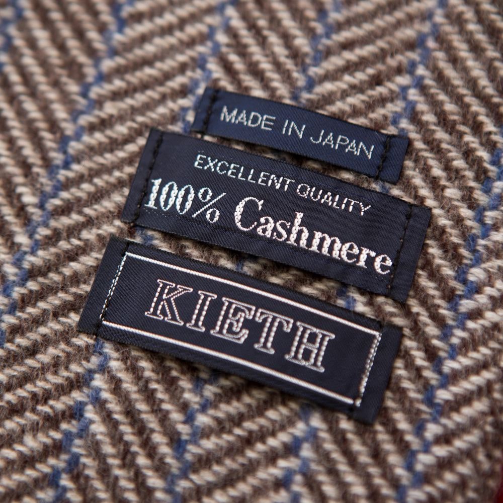 KIETH(キース) 日本製ネップヘリンボーンカシミアマフラー