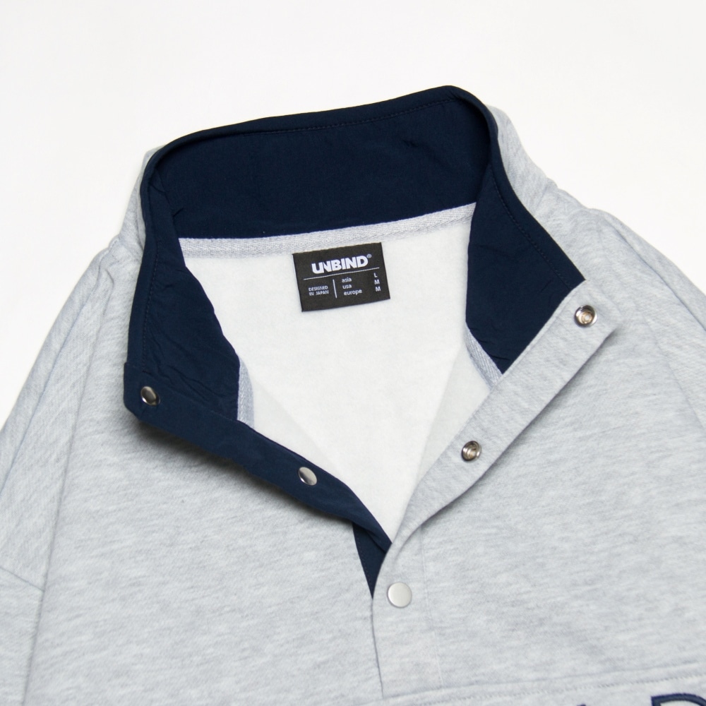 UNBIND(アンバインド) ハーフ スナップ スウェット プルオーバー