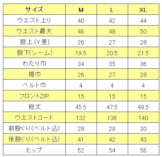 サイズ表